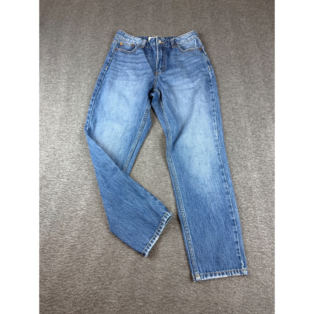 Topshop Mom Jeans Women's W28 L30 Blue High Waisted Tapered Denim